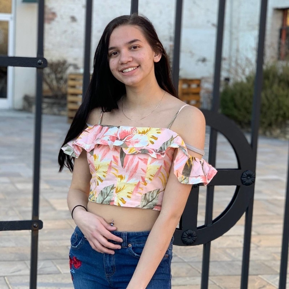 Joie Saphira floral smocked crop top size Medium